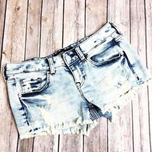 Express Distressed Acid Wash Shorts